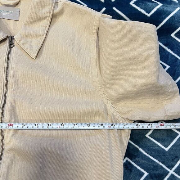 Everlane The Coverall Romper Size 14 Tan Short Sleeve Zip Front Utility Playsuit - Picture 10 of 11